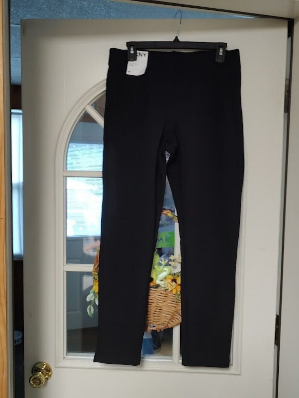New DKNY Black Pull On Skinny Leg Ponte Pant Leggings Size Women's M